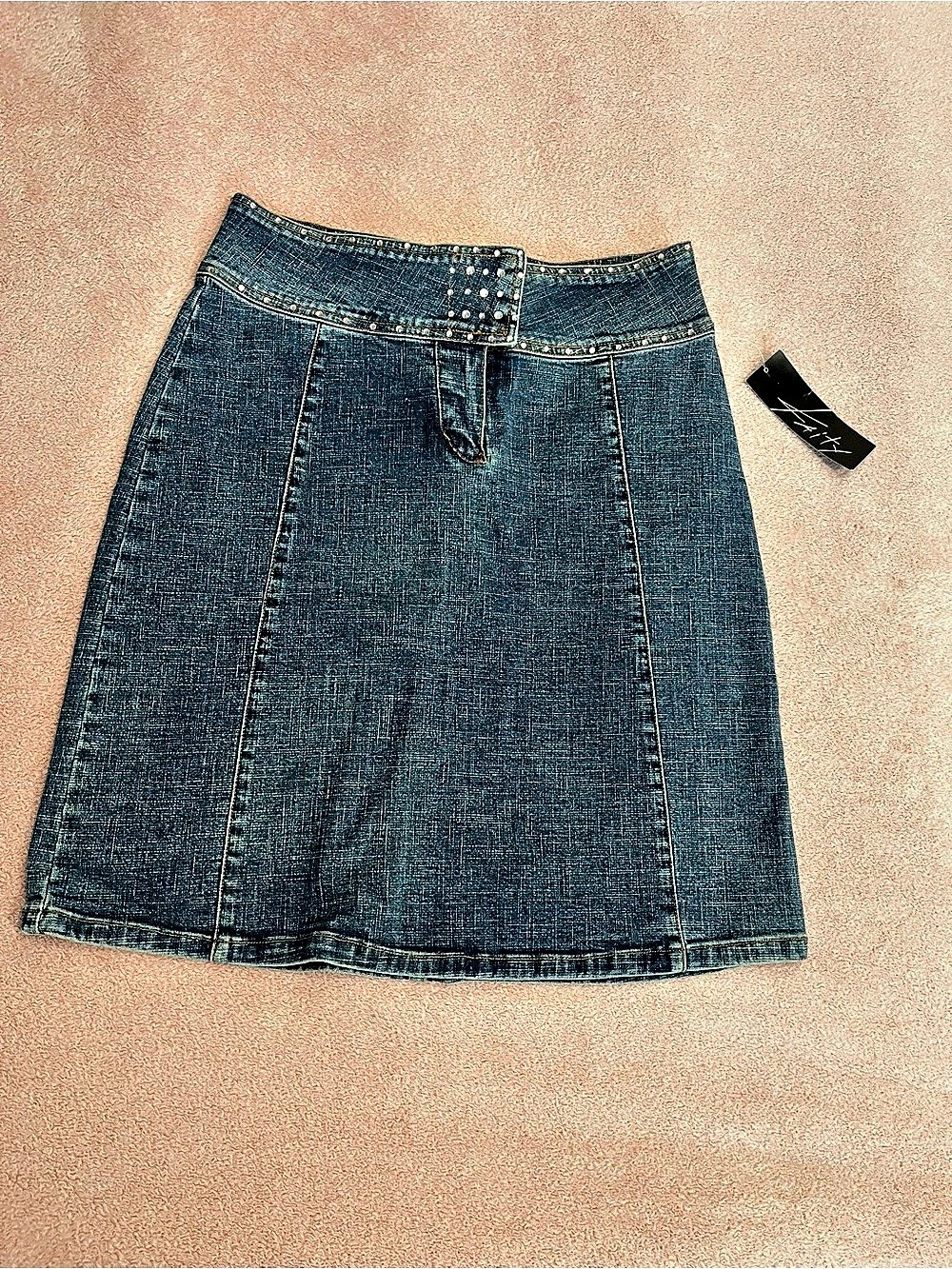Denim A-Line Skirt in Blue NWT